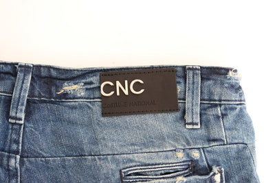 Blue distressed boyfriend jeans