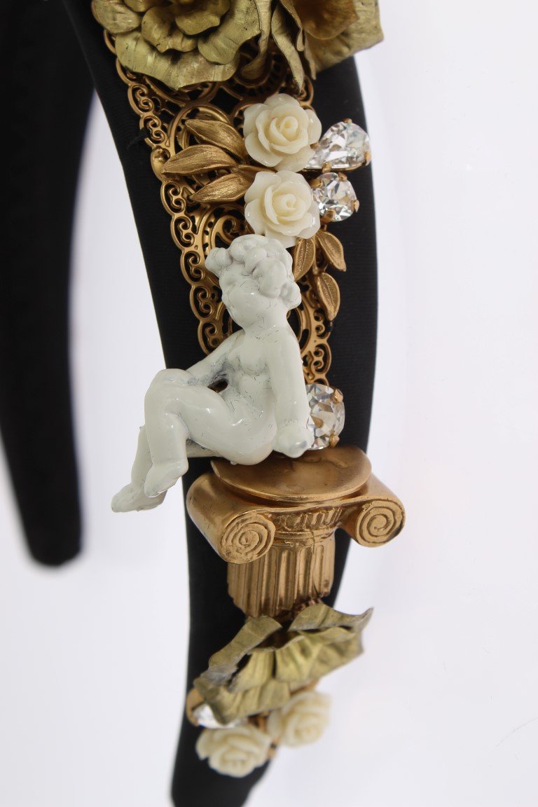 Gold Brass Roses Crystal Sicily ANGEL Tiara Headband