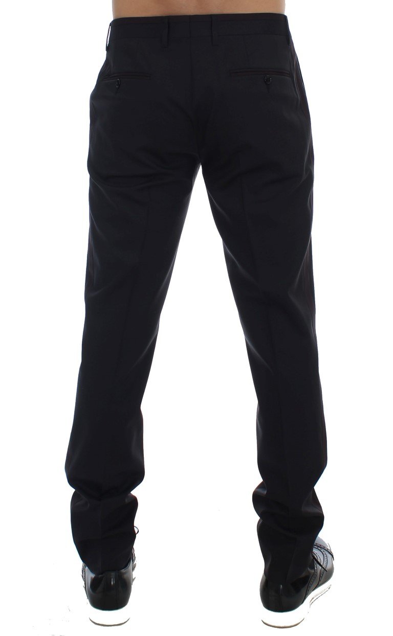 Gray Wool Stretch Slim Fit Dress Pants