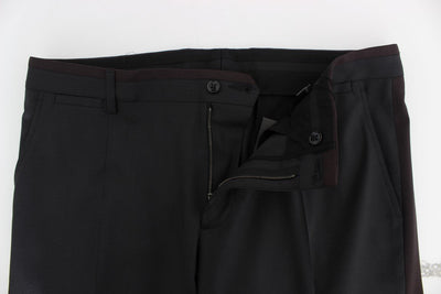 Gray Wool Stretch Slim Fit Dress Pants