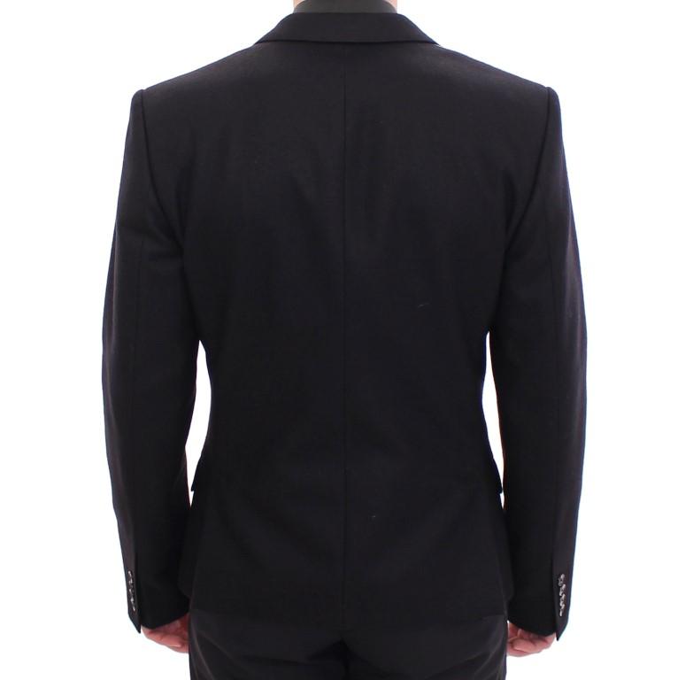 Black slim fit wool blazer