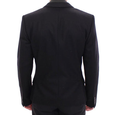 Black slim fit wool blazer