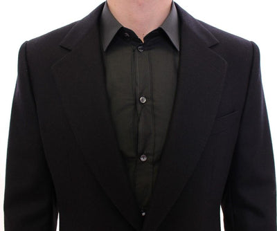 Black slim fit wool blazer