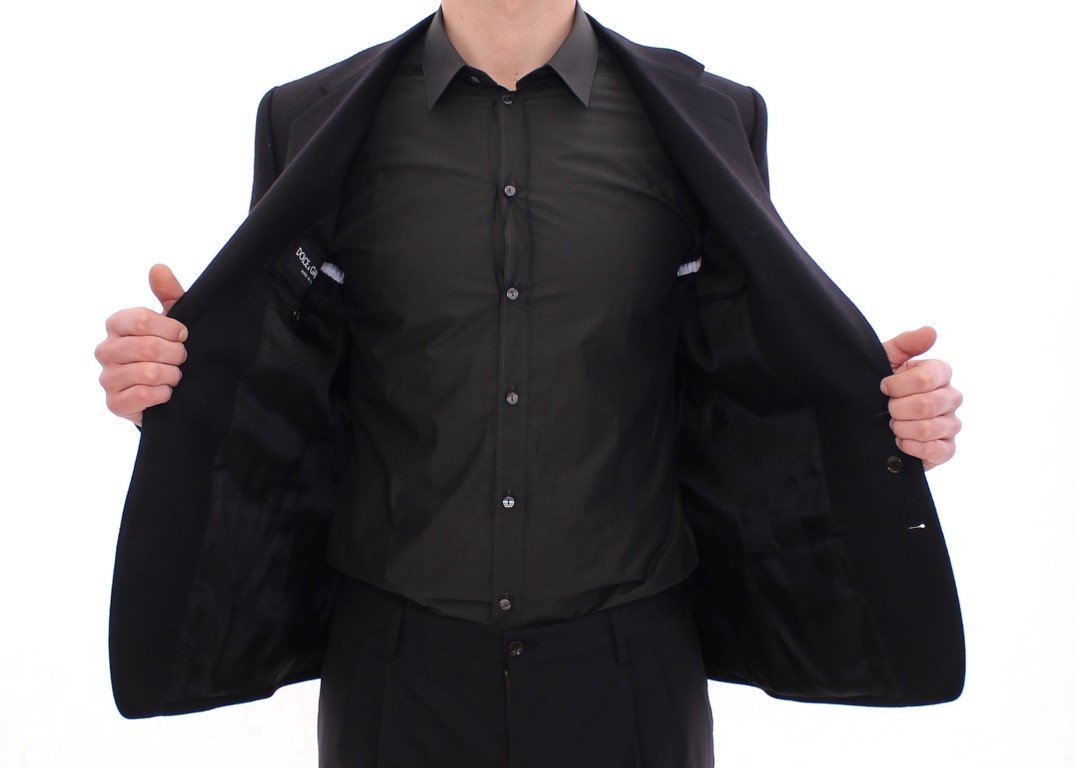 Black slim fit wool blazer