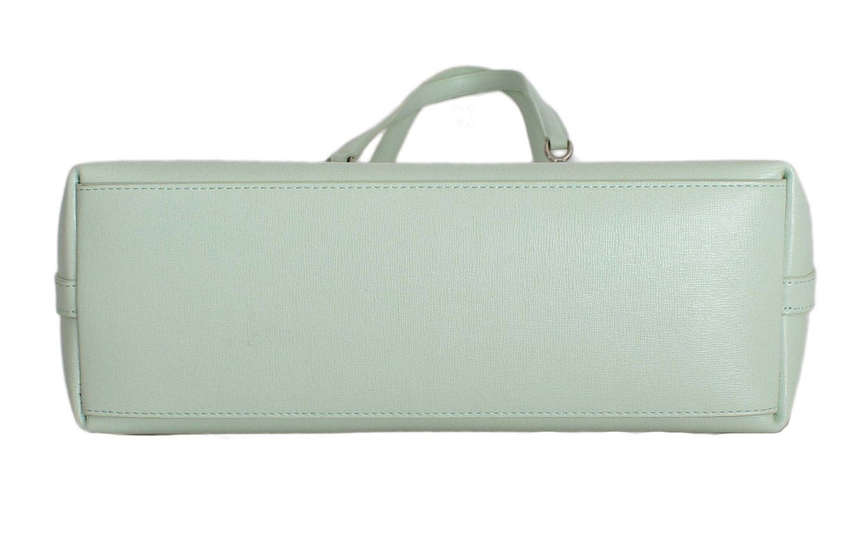 Light Green Leather Tote Shopping Bag