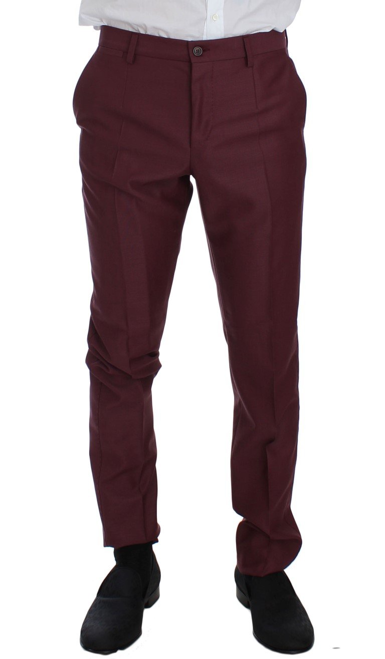 Bordeaux Slim Double Breast 3 Piece Suit