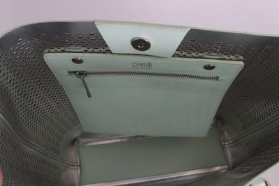 Light Green Leather Tote Shopping Bag