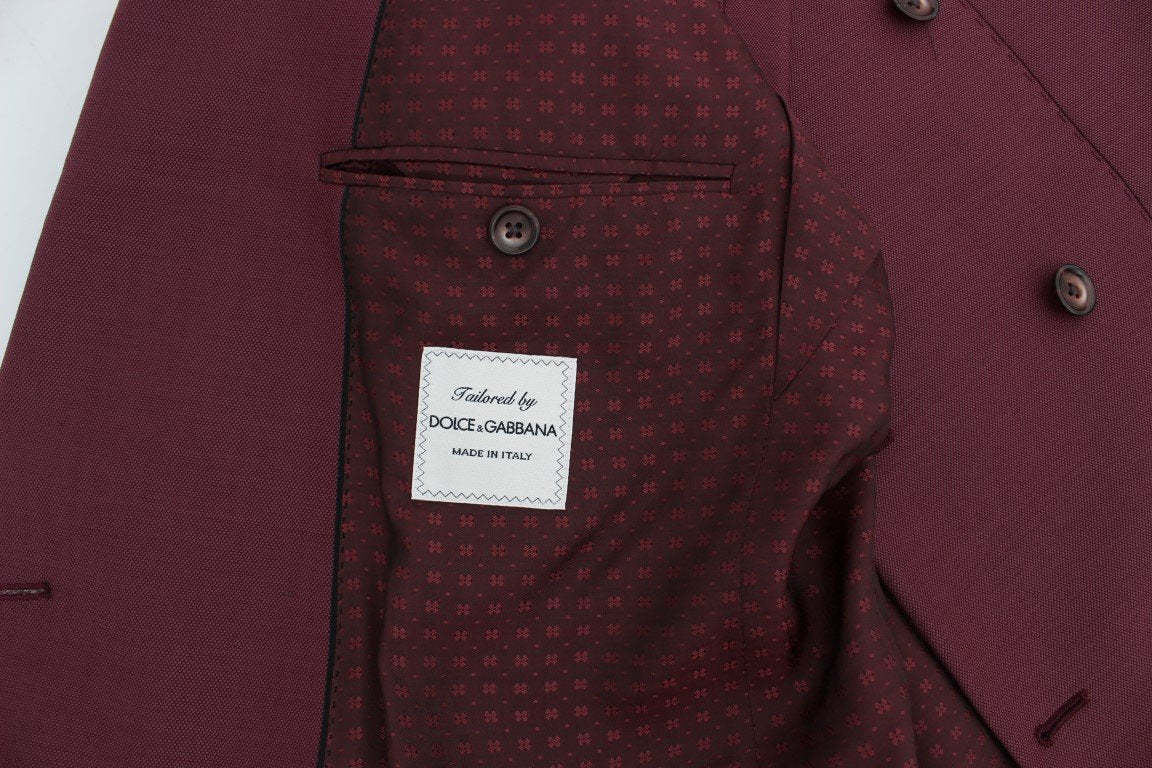 Bordeaux Slim Double Breast 3 Piece Suit