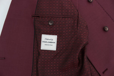 Bordeaux Slim Double Breast 3 Piece Suit