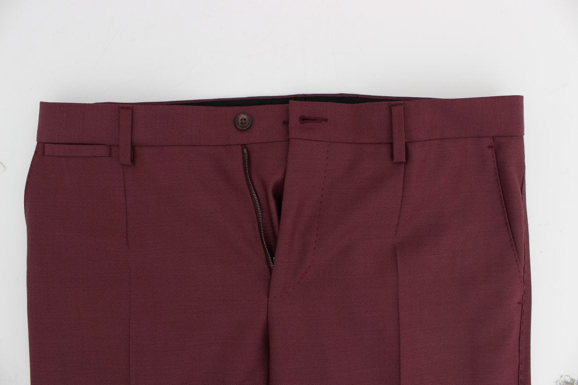 Bordeaux Slim Double Breast 3 Piece Suit