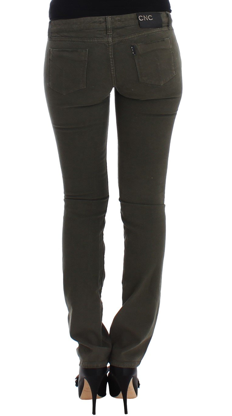 Green slim leg jeans