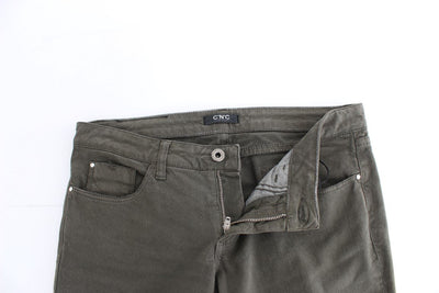 Green slim leg jeans