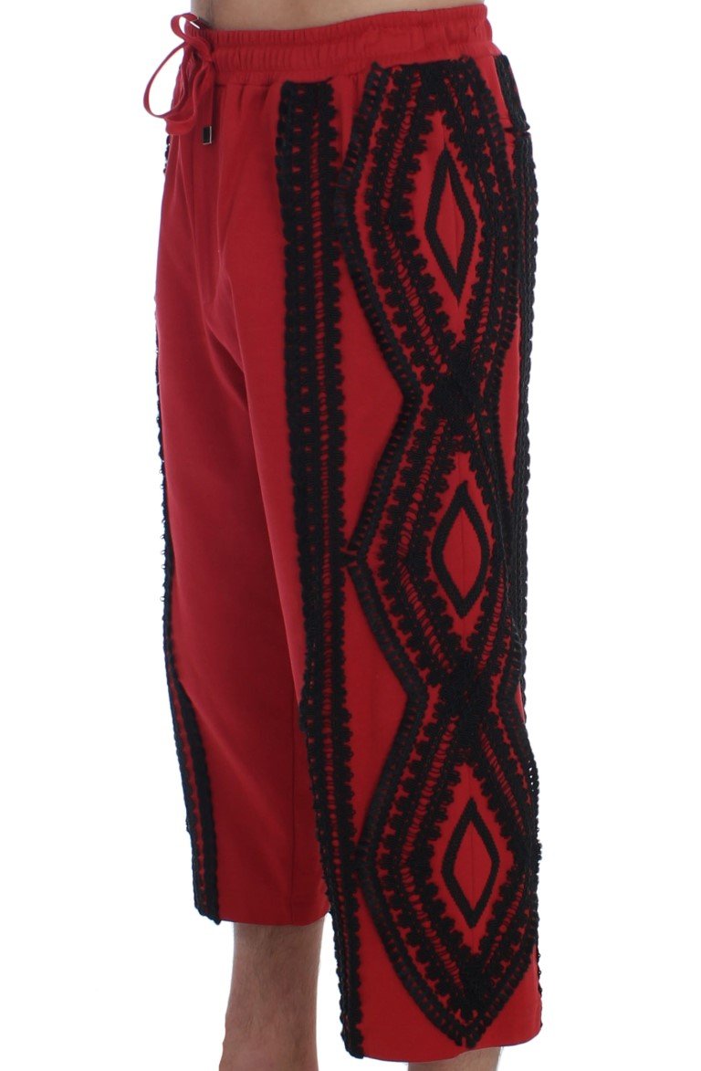 Red Black Torero 3/4 Pants Shorts