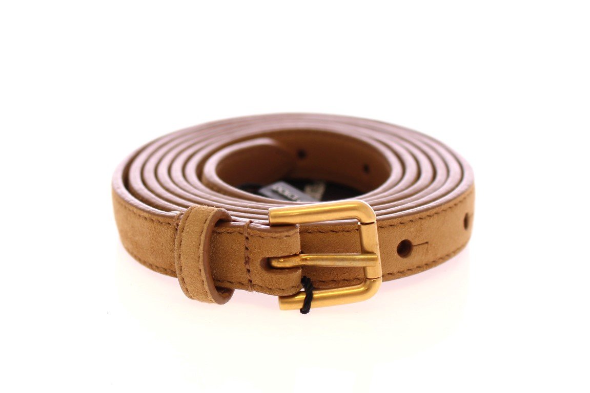 Beige Leather Suede Belt