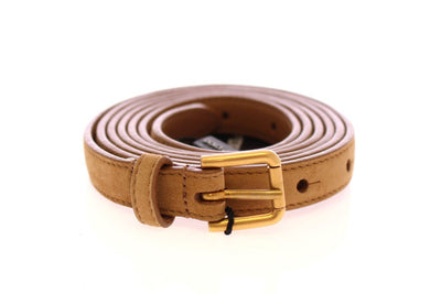 Beige Leather Suede Belt