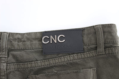 Green slim leg jeans