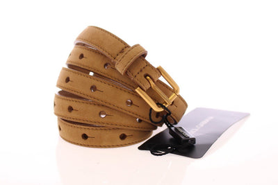 Beige Leather Suede Belt