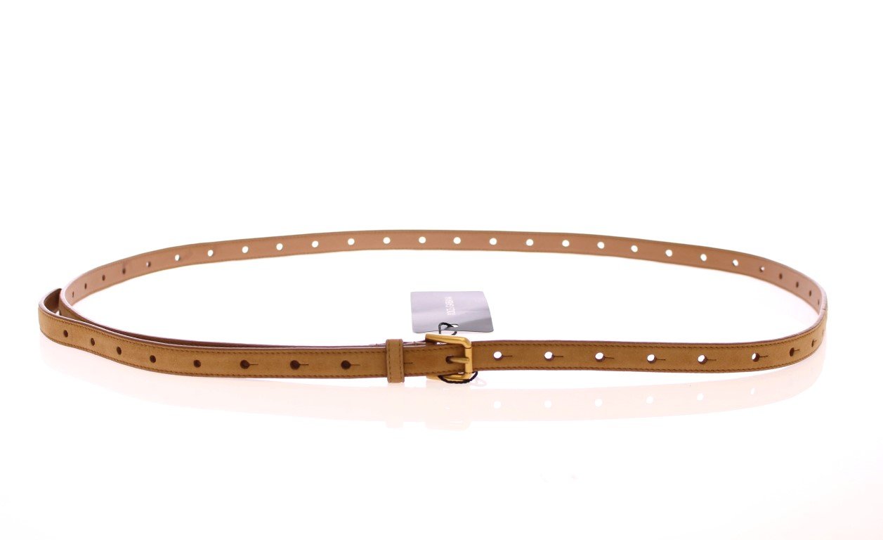 Beige Leather Suede Belt