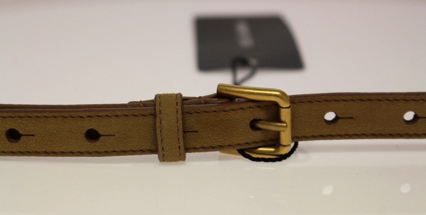 Beige Leather Suede Belt