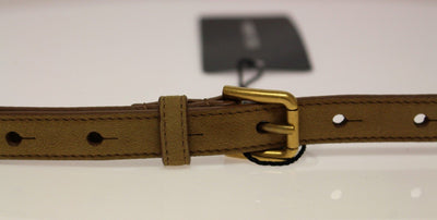 Beige Leather Suede Belt