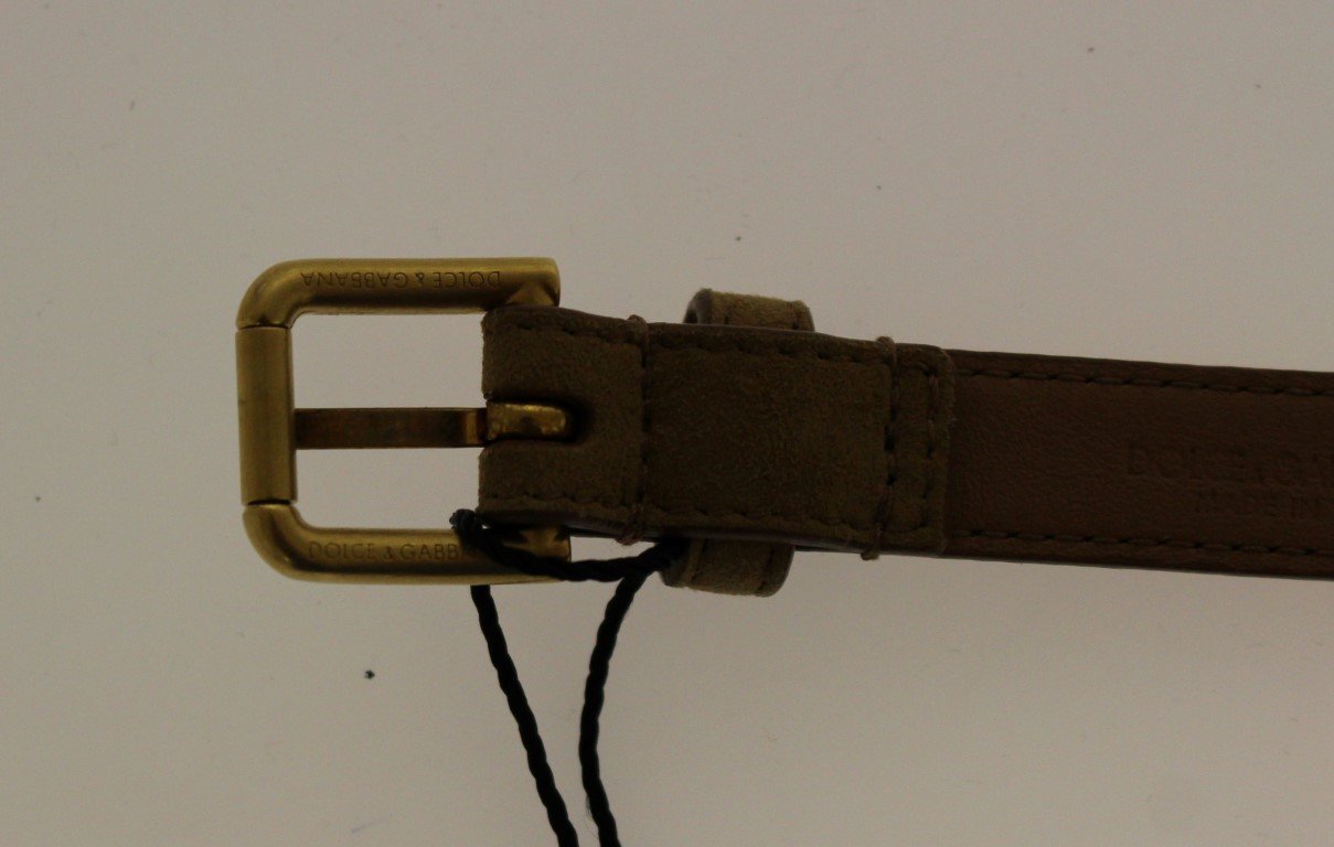 Beige Leather Suede Belt