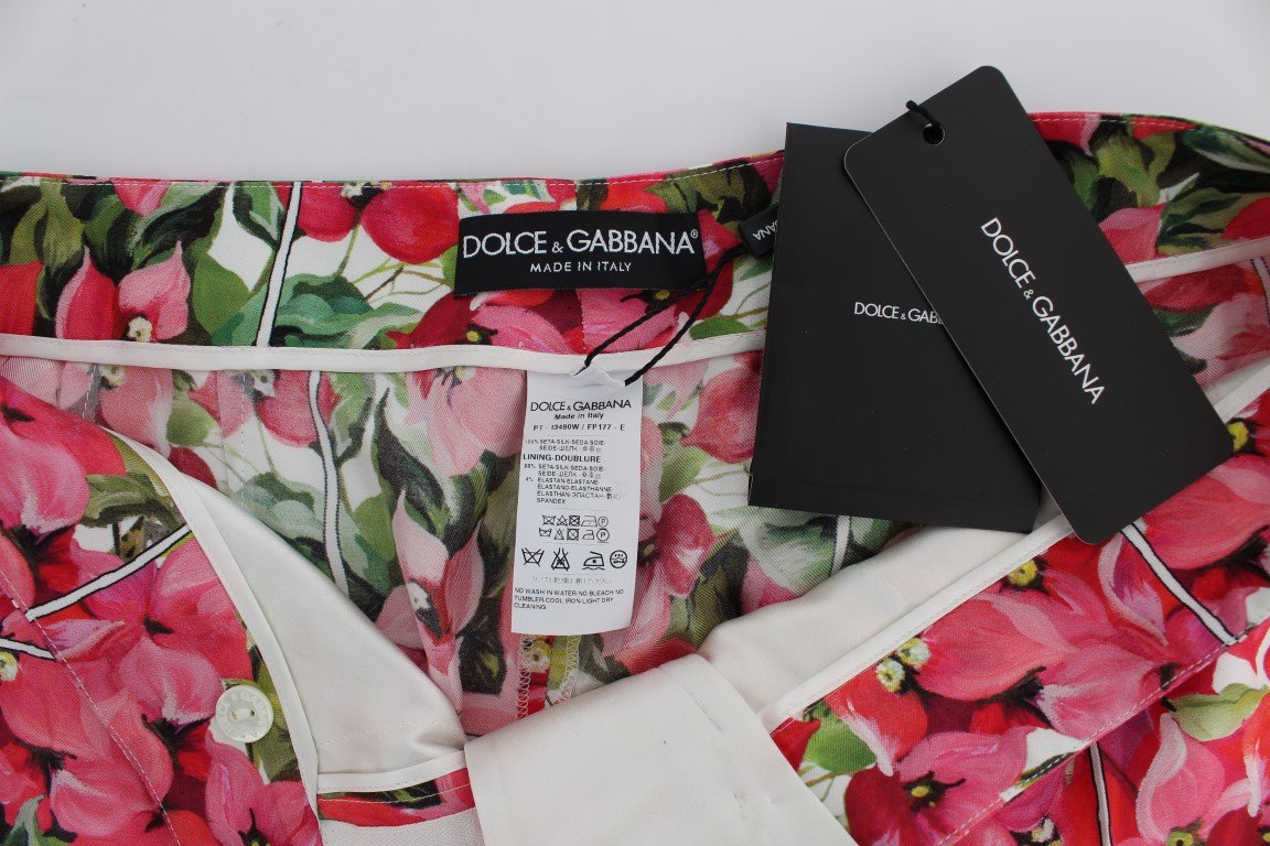 Multicolor Floral Knee Capris Shorts Pants