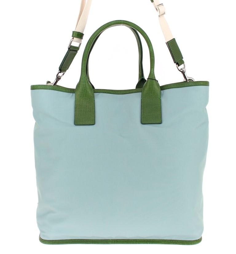 Blue nylon tote bag