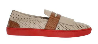 White Iguana Leather Breathing Sneakers