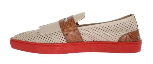 White Iguana Leather Breathing Sneakers