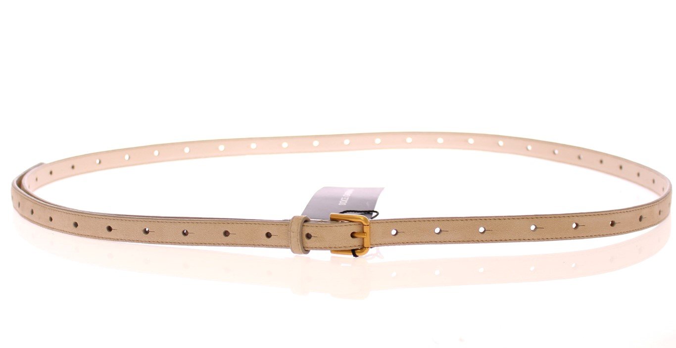 Beige Leather Suede Belt