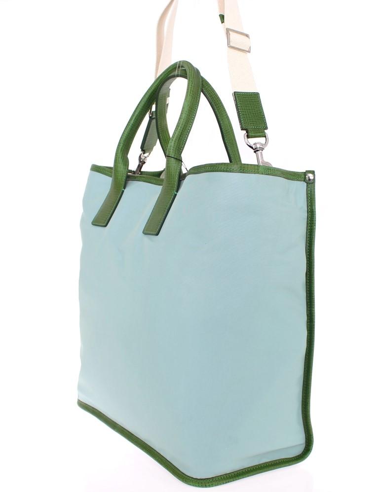 Blue nylon tote bag