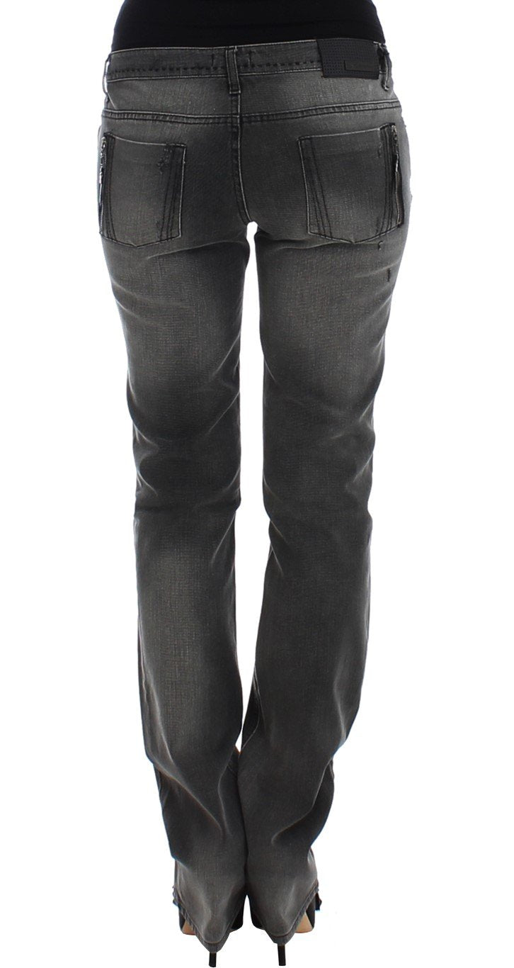 Gray straight leg jeans