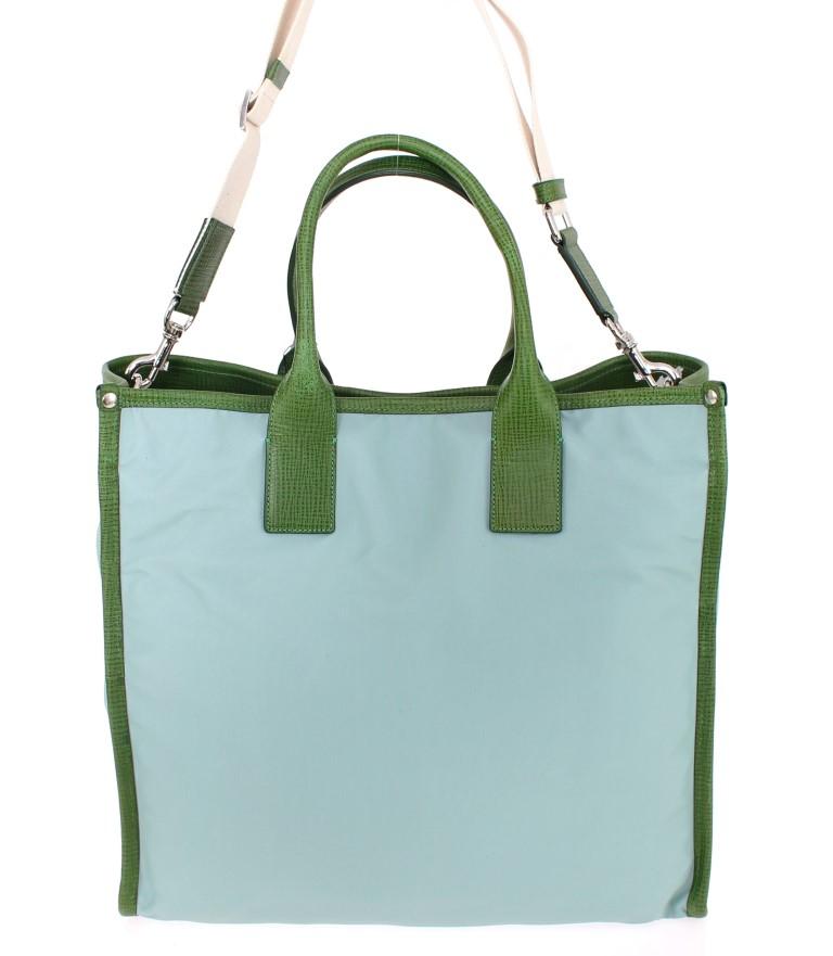 Blue nylon tote bag