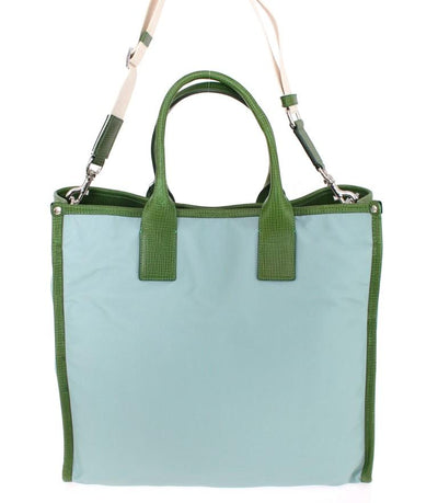 Blue nylon tote bag