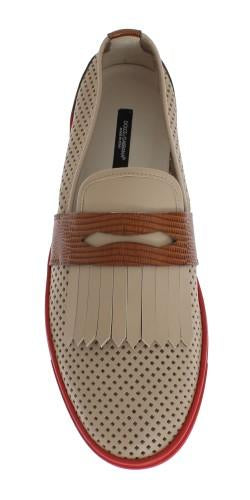 White Iguana Leather Breathing Sneakers