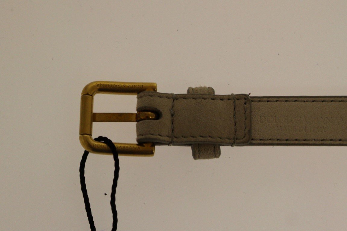 Beige Leather Suede Belt