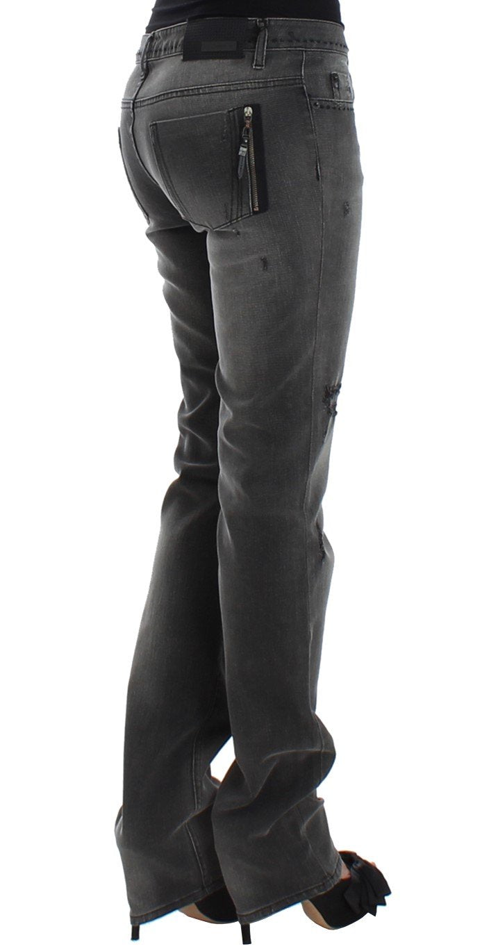 Gray straight leg jeans
