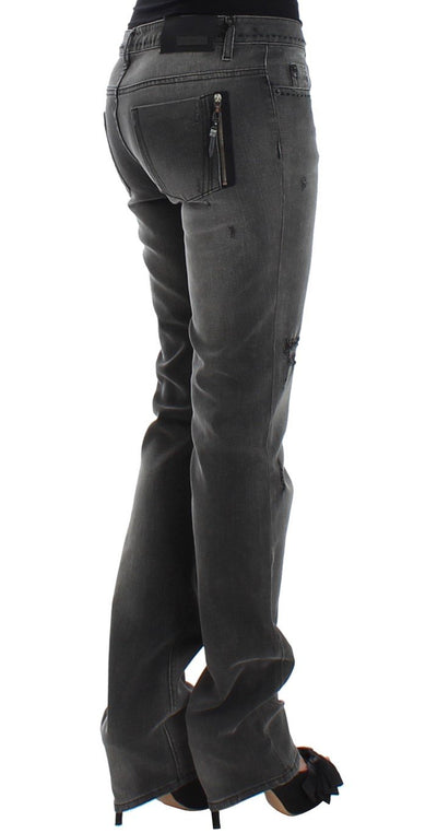 Gray straight leg jeans
