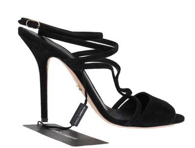 Black Suede Keira Strap Sandals