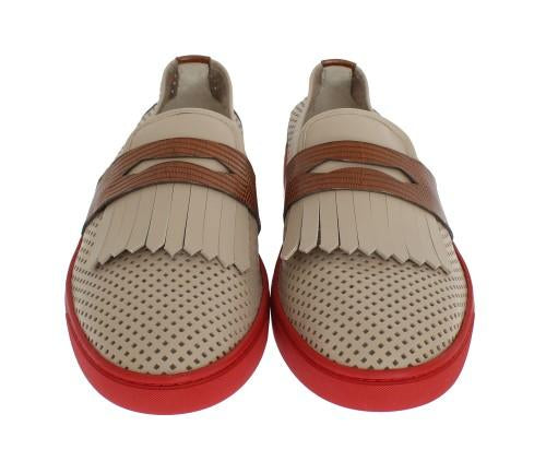 White Iguana Leather Breathing Sneakers