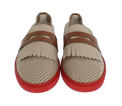 White Iguana Leather Breathing Sneakers