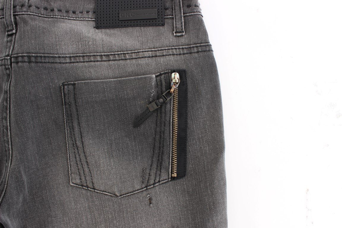 Gray straight leg jeans