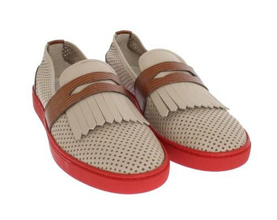 White Iguana Leather Breathing Sneakers