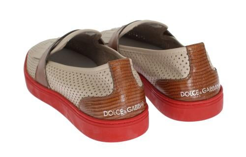 White Iguana Leather Breathing Sneakers