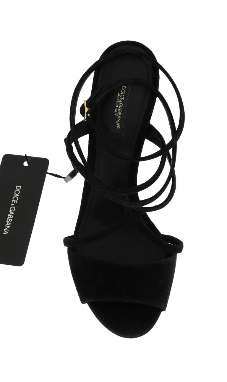 Black Suede Keira Strap Sandals