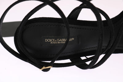 Black Suede Keira Strap Sandals