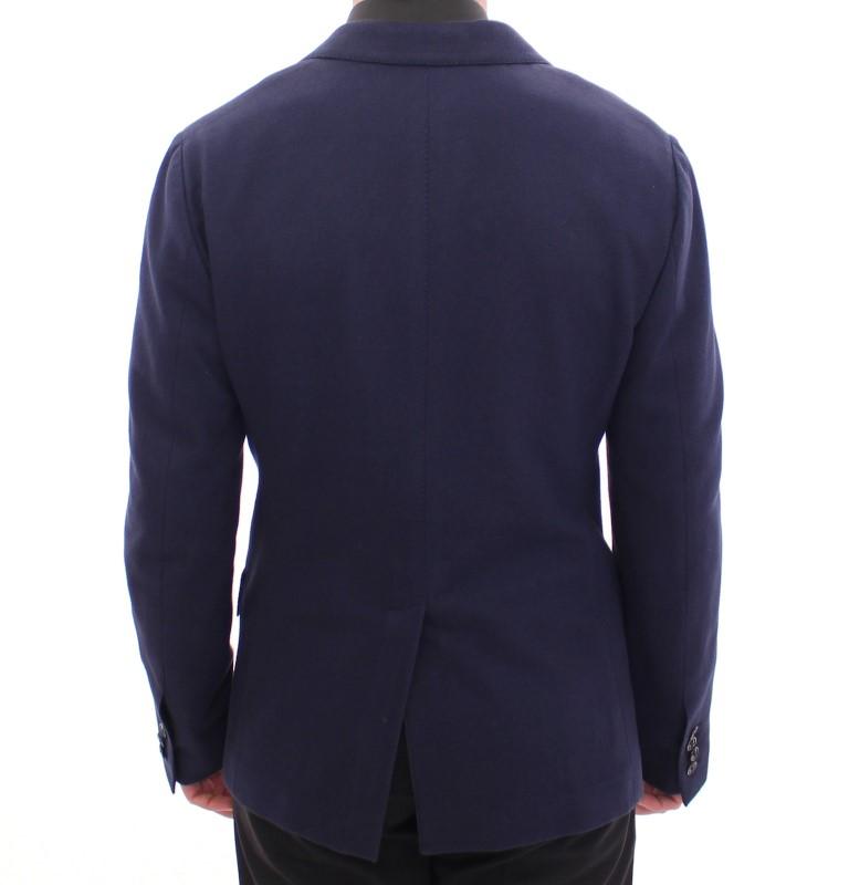 Blue tailored fit cotton blazer