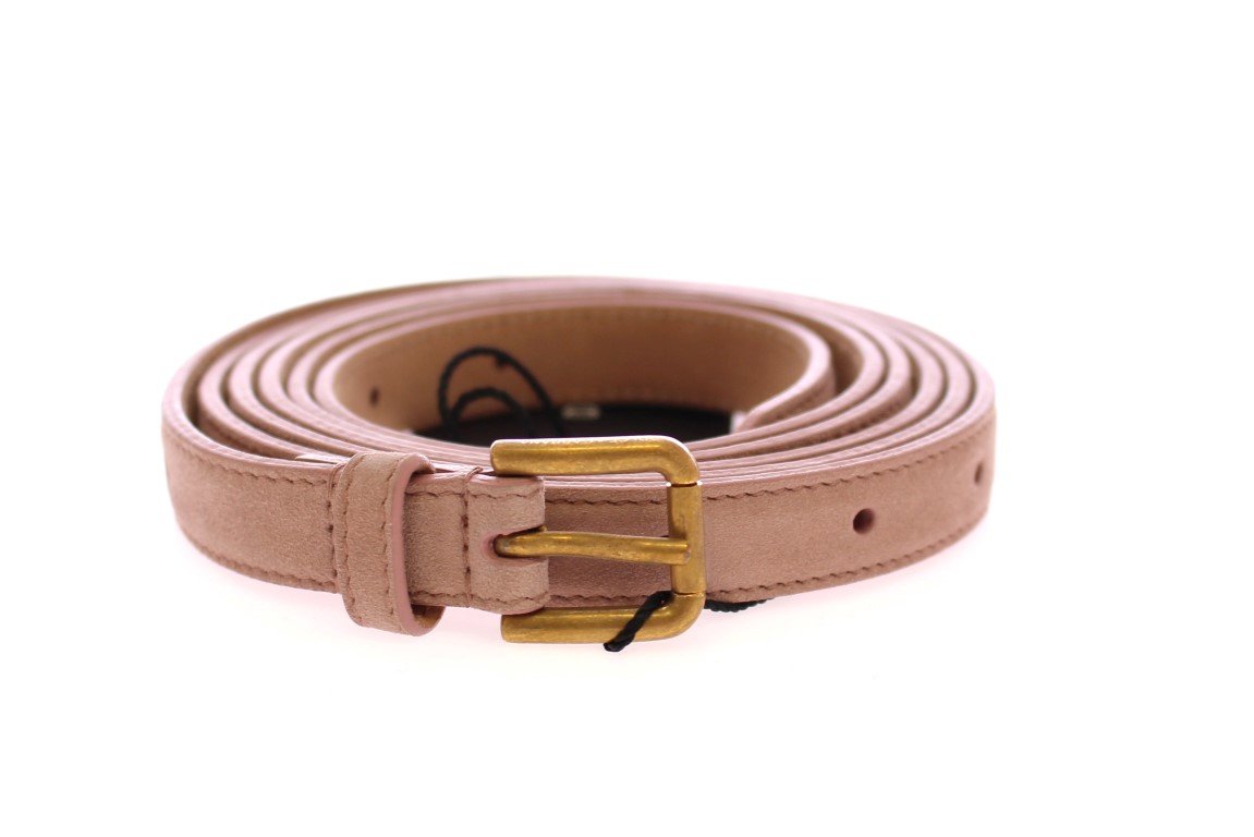 Pink Leather Suede Belt