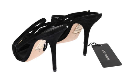 Black Suede Keira Strap Sandals