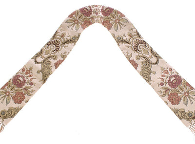 Scarf Men's Beige Silk Necktie Baroque Pattern